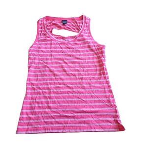 Patagonia womens Sz S pinkred striped sleeveless open back top